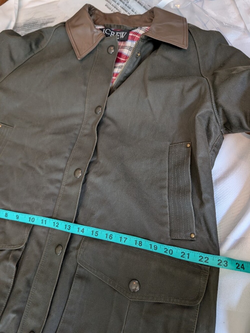 J Crew Broken-in Barn Jacket™ with faux-leather collar CP629 Size M NWT - Picture 11 of 11